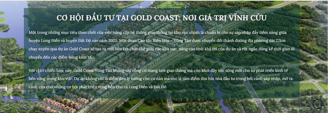 Cơ hội đầu tư tại dự án Gold Coast Vũng Tàu