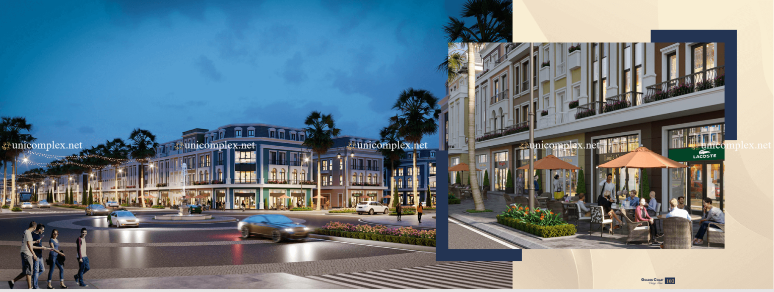Mẫu Shophouse dự án Gold Coast Vũng Tàu