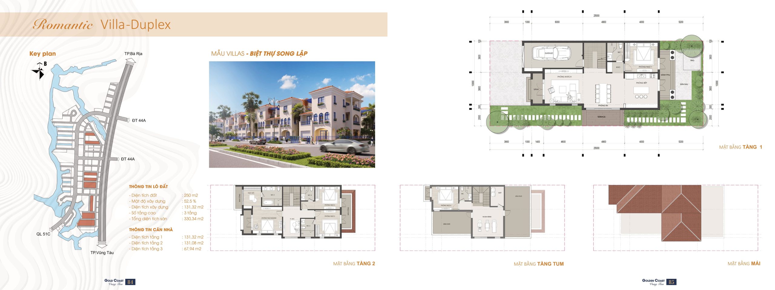 Thiết kế mẫu nhà Duplex dự án Gold Coast Vũng Tàu