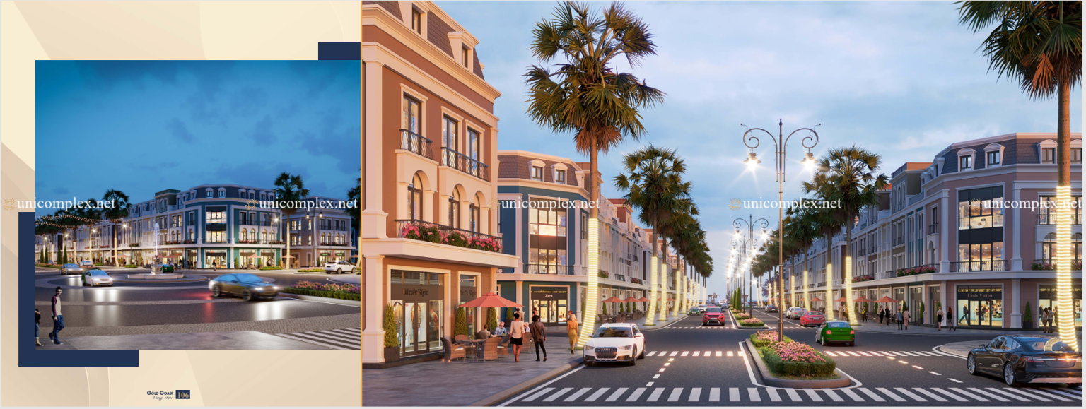 Thiết kế mẫu shophouse dự án Gold Coast Vũng Tàu